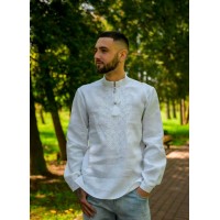 Вышиванка мужская с белой вышивкой (4258)