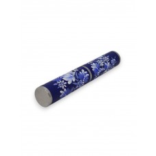Ручка в тубусе голубая с сине-белой росписью