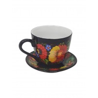 Чайная пара с петриковской росписью