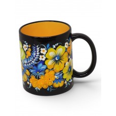 Чашка з жовто-синім петриківським розписом