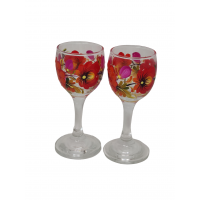 Пара рюмок с петриковской росписью