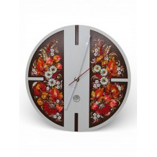 Годинник настінний 30 см з петриківським розписом