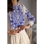Вишиванка жіноча "Владана" білого кольору з синьою вишивкою ❤️ Традиції в кожному виробі